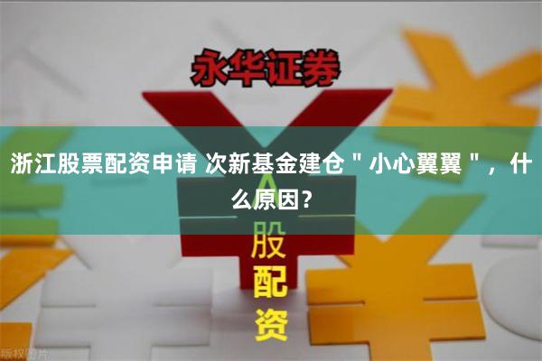 浙江股票配资申请 次新基金建仓＂小心翼翼＂，什么原因？
